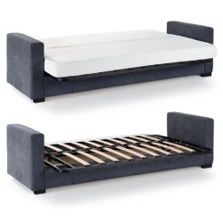 Canapé clic clac 3 places - Gris anthracite - Matelas 14 cm - 130 x 1