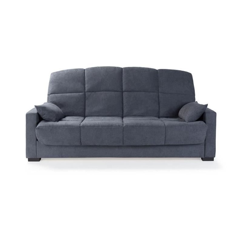 Canapé clic clac 3 places - Tissu gris - Matelas 17 cm - L223 x P96 x Canapé clic clac 3 places - Tissu gris - Matelas 17 cm - L223 x P96 x