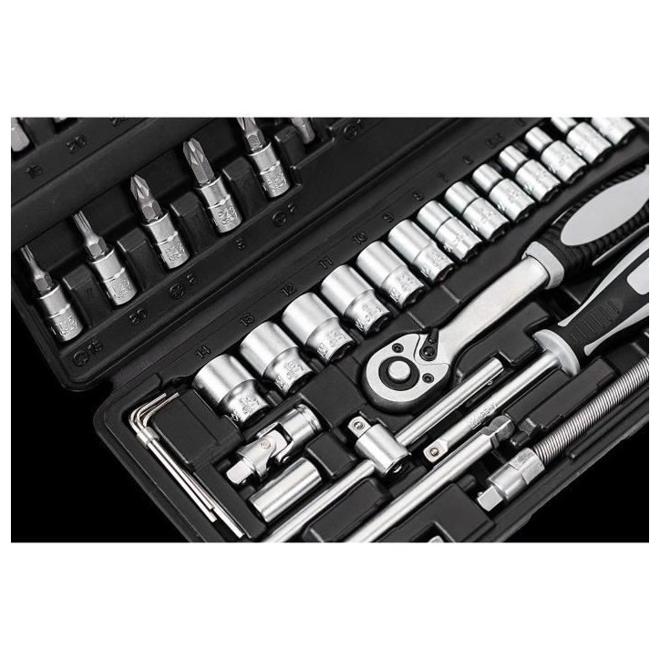 Coffret a clés et douilles CONNEX - 52 pieces - Chrome-vanadium