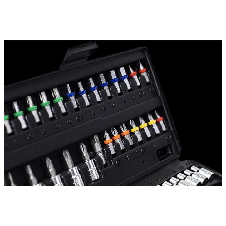 Coffret a clés et douilles CONNEX - 52 pieces - Chrome-vanadium