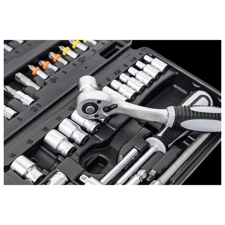 Coffret a clés et douilles CONNEX - 52 pieces - Chrome-vanadium