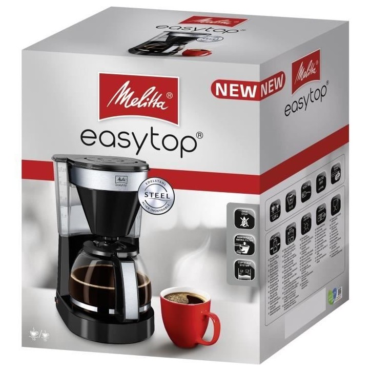 Cafetiere filtre MELITTA Easy Top II 1023-04 - 1050 W - Noir - 10 tasses Cafetiere filtre MELITTA Easy Top II 1023-04 - 1050 W - Noir - 10 tasses