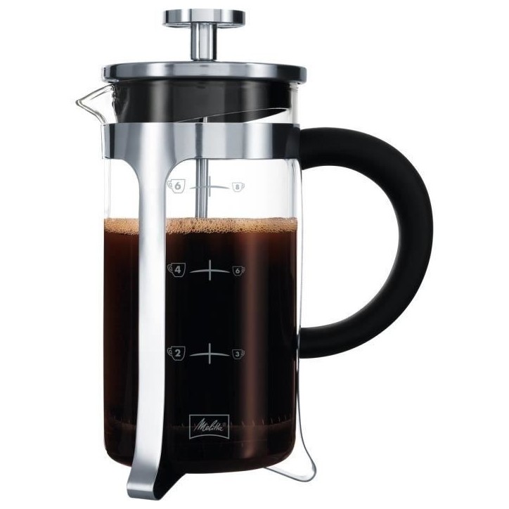 MELITTA Cafetiere a piston Premium en verre et inox 8 tasses MELITTA Cafetiere a piston Premium en verre et inox 8 tasses