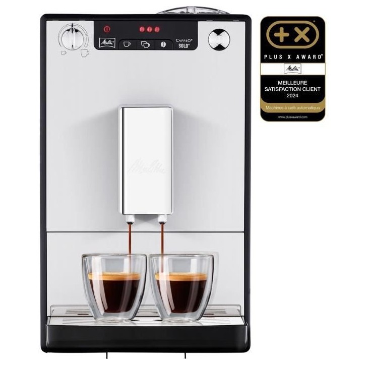 Machine a café broyeur a grain - Melitta - Solo - Argent