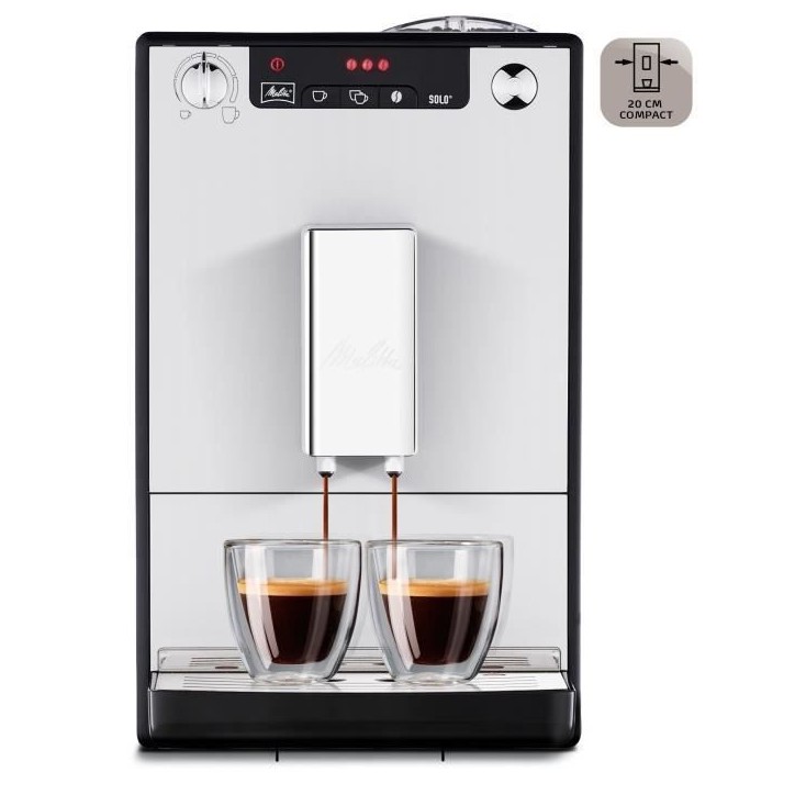 Machine a café broyeur a grain - Melitta - Solo - Argent