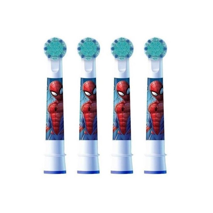 Brossettes Oral-B Kids - ORAL-B - Spiderman - 4 pieces - Filaments extra souples - Tete ronde Brossettes Oral-B Kids - ORAL-B - Spiderman - 4 pieces - Filaments extra souples - Tete ronde