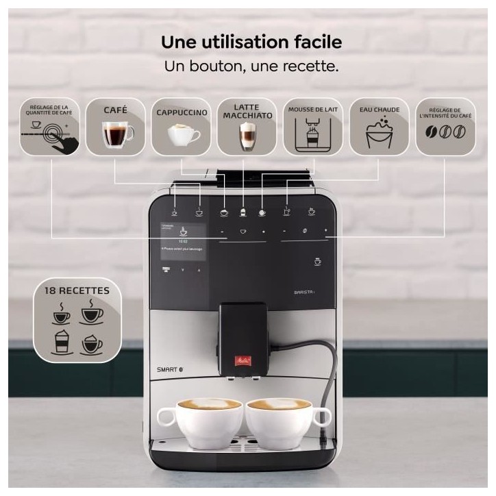 Machine a Café a Grain MELITTA Barista T Smart - Argent (sans réservoir lait) Machine a Café a Grain MELITTA Barista T Smart - Argent (sans réservoir lait)