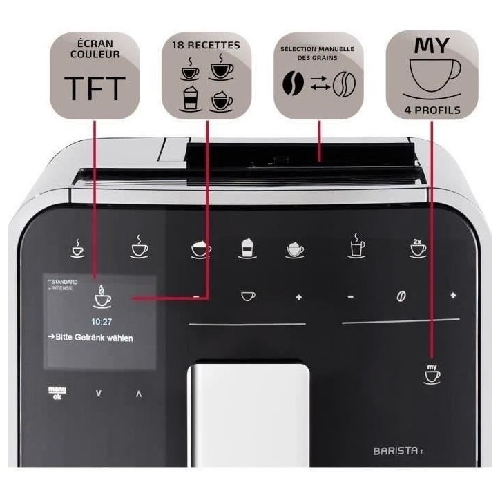 Machine a Café a Grain MELITTA Barista T Smart - Argent (sans réservoir lait) Machine a Café a Grain MELITTA Barista T Smart - Argent (sans réservoir lait)