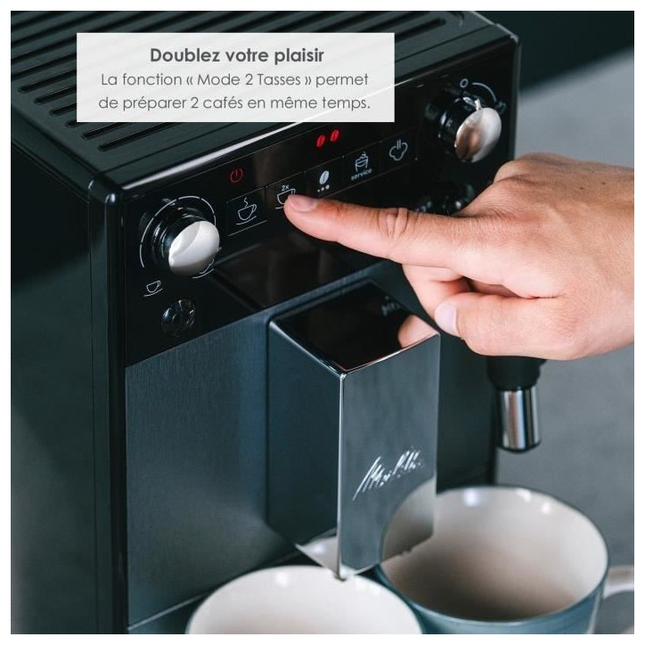 Machine a café - MELITTA - Avanza F270-100 - Réservoir d'eau 1,5 L - Réservoir a grains 250 g - 1450 W - Gris titanium Machine a café - MELITTA - Avanza F270-100 - Réservoir d'eau 1,5 L - Réservoir a grains 250 g - 1450 W - Gris titanium