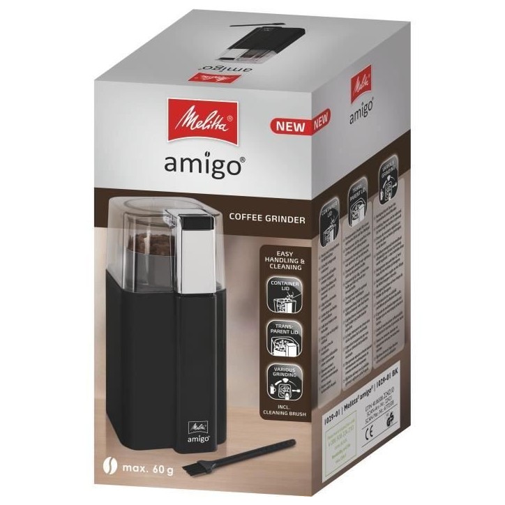 Moulin a café - MELITTA - AMIGO 1029-01 - 170 W - 8 a 10 tasses - Noir Moulin a café - MELITTA - AMIGO 1029-01 - 170 W - 8 a 10 tasses - Noir