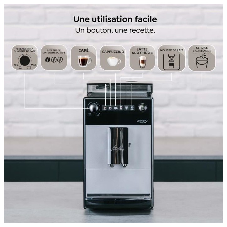 Machine a café automatique - MELITTA - Latticia OT F300-101 - Argent Machine a café automatique - MELITTA - Latticia OT F300-101 - Argent