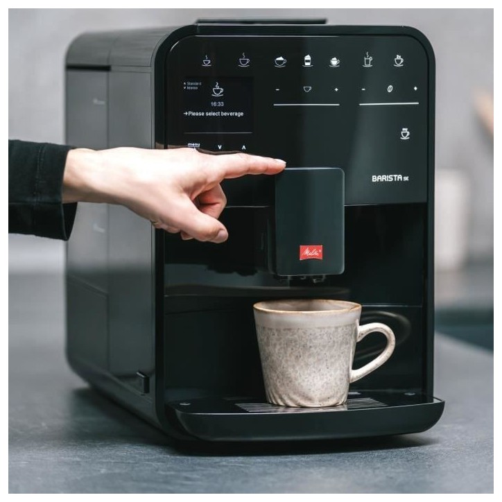 Machine a café automatique avec broyeur - MELITTA - Barista SE F830-003 - 1450 W - Noir Machine a café automatique avec broyeur - MELITTA - Barista SE F830-003 - 1450 W - Noir
