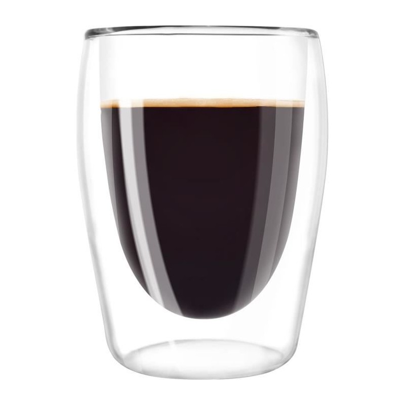 MELITTA Lot de 2 verres en borosilicate pour café long 200 ml transpa MELITTA Lot de 2 verres en borosilicate pour café long 200 ml transpa