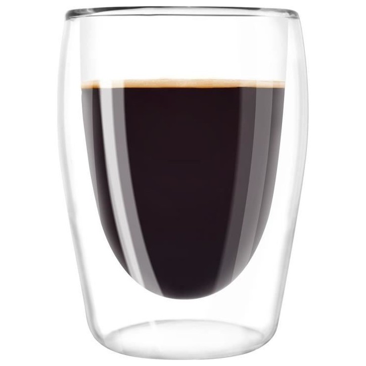 MELITTA Lot de 2 verres en borosilicate pour café long 200 ml transparent MELITTA Lot de 2 verres en borosilicate pour café long 200 ml transparent