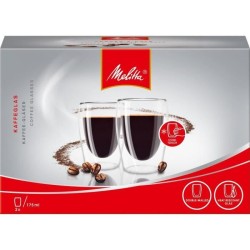 MELITTA Lot de 2 verres en borosilicate pour café long 200 ml transpa