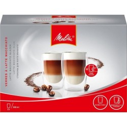 MELITTA Lot de 2 verres en borosilicate pour latté Machiatto 300 ml t