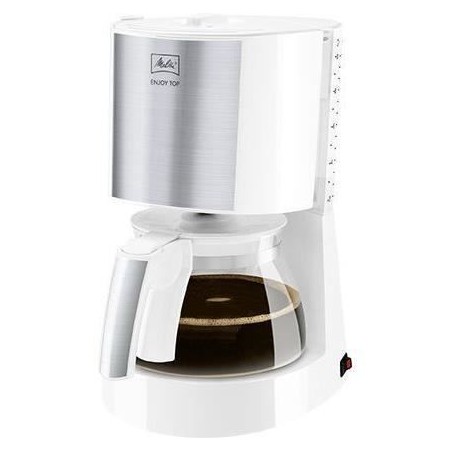 Cafetiere filtre MELITTA Enjoy Top Glass Blanc/Acier brossé 1017-03 -