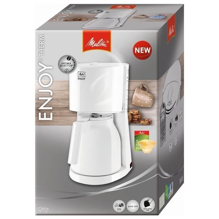 Cafetiere filtre MELITTA Enjoy II Therm - Blanc - 12 tasses - 1000W Cafetiere filtre MELITTA Enjoy II Therm - Blanc - 12 tasses - 1000W