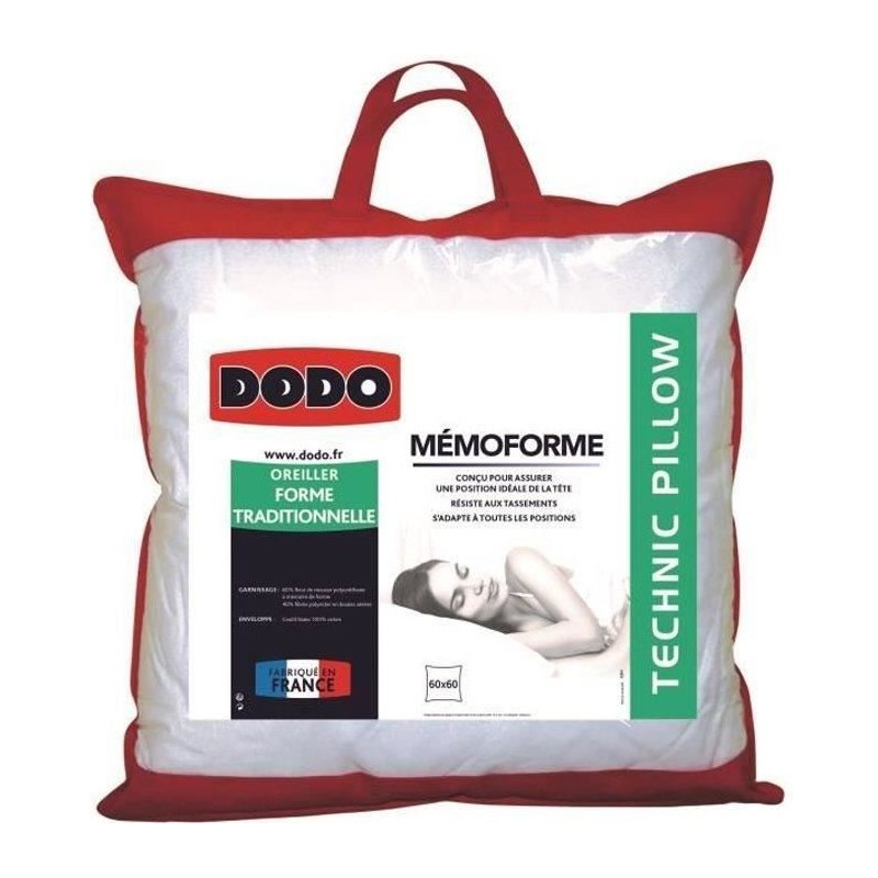 DODO Oreiller a mémoire de forme Memoforme - 60 x 60 cm DODO Oreiller a mémoire de forme Memoforme - 60 x 60 cm
