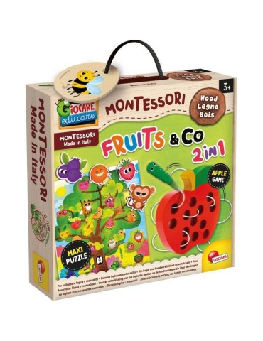 Fruit & Co 2 en 1 - jeu d'apprentissage en bois - basé sur la méthode Montessori - LISCIANI