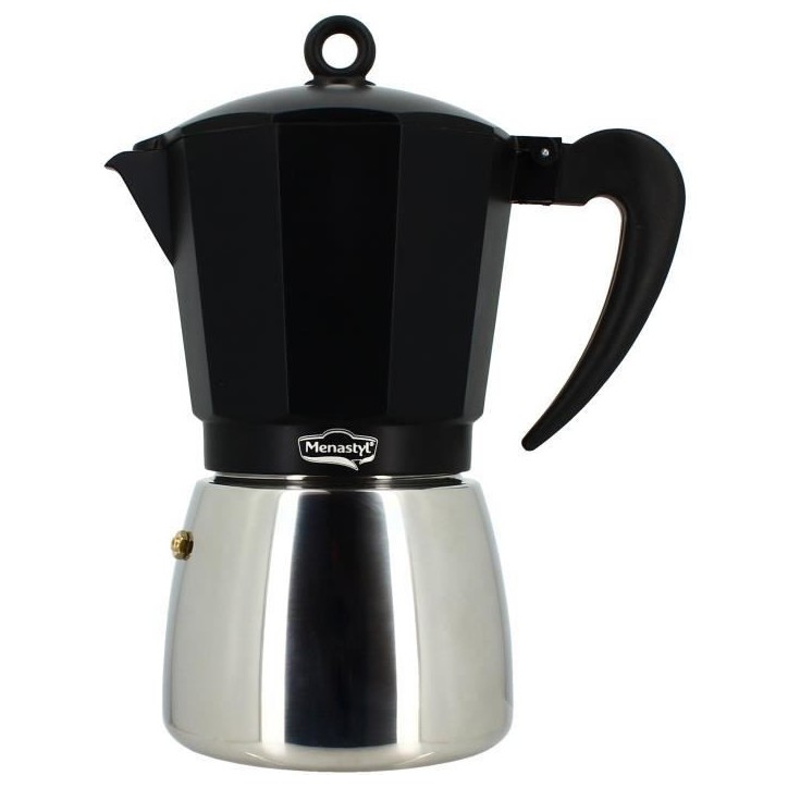 Cafetiere Italienne - MENASTYL - 3935072 - Aluminium - 12 tasses - Tous feux dont induction Cafetiere Italienne - MENASTYL - 3935072 - Aluminium - 12 tasses - Tous feux dont induction