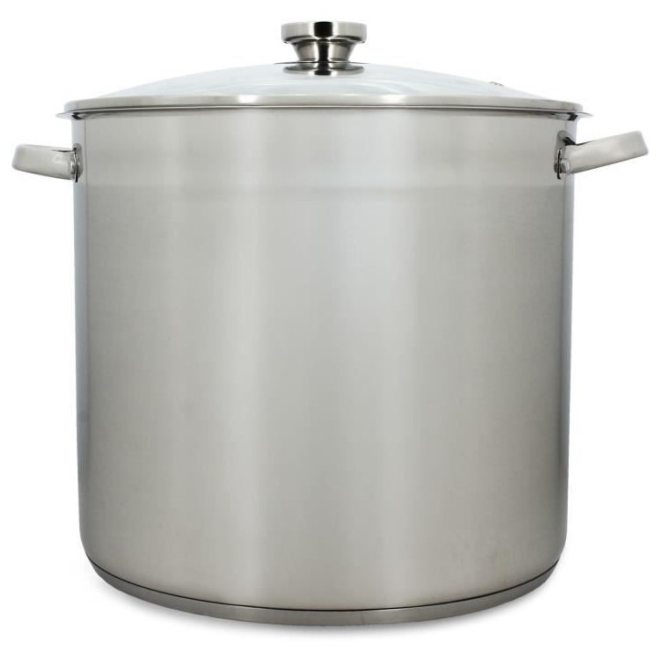 Marmite avec couvercle - MENASTYL - 4615451 - En acier inoxydable - 17 litres - 32 cm - Tous feux dont induction Marmite avec couvercle - MENASTYL - 4615451 - En acier inoxydable - 17 litres - 32 cm - Tous feux dont induction