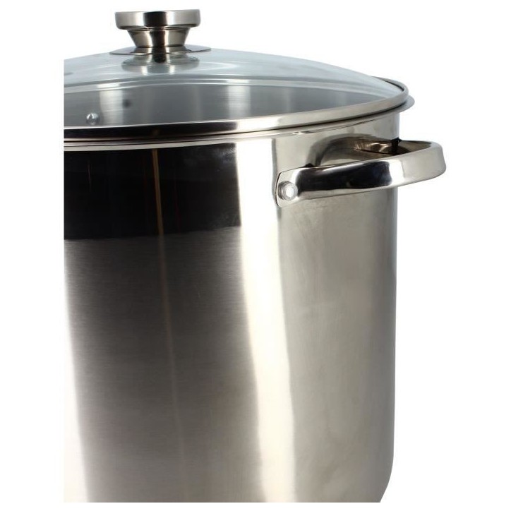 Marmite avec couvercle - MENASTYL - 4615451 - En acier inoxydable - 17 litres - 32 cm - Tous feux dont induction Marmite avec couvercle - MENASTYL - 4615451 - En acier inoxydable - 17 litres - 32 cm - Tous feux dont induction