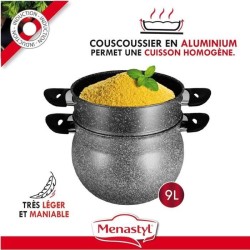 Couscoussier - MENASTYL - 6020033 - En aluminium effet marbre - 9 litr