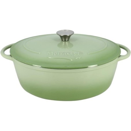 Cocotte - MENASTYL - 6020072 - Ronde - En fonte acier émaillé - Vert