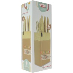 Bloc de couteaux 6 pieces - MENASTYL - 5041064 - Lame céramique - En