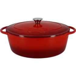 Cocotte - MENASTYL - 6020102 - Ovale - En fonte acier émaillé - Roug