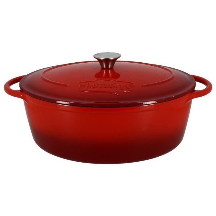 Cocotte - MENASTYL - 6020102 - Ovale - En fonte acier émaillé - Rouge - 6,5 litres