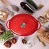 Cocotte - MENASTYL - 6020102 - Ovale - En fonte acier émaillé - Roug
