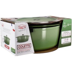 Cocotte - MENASTYL - 6020075 - Ronde - En fonte acier émaillé - Vert