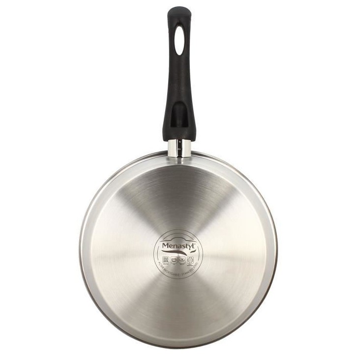 Poele - MENASTYL - 6020247 - En acier inoxydable - 28 cm - Tous feux dont induction