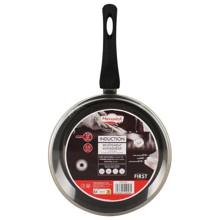 Sauteuse - MENASTYL - 6020248 - En acier inoxydable - 28 cm - Tous feux dont induction