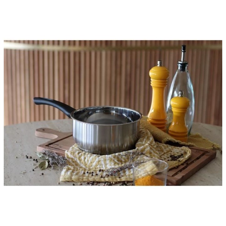 Casserole - MENASTYL - 6020241 - En acier inoxydable - 16 cm - Tous feux dont induction