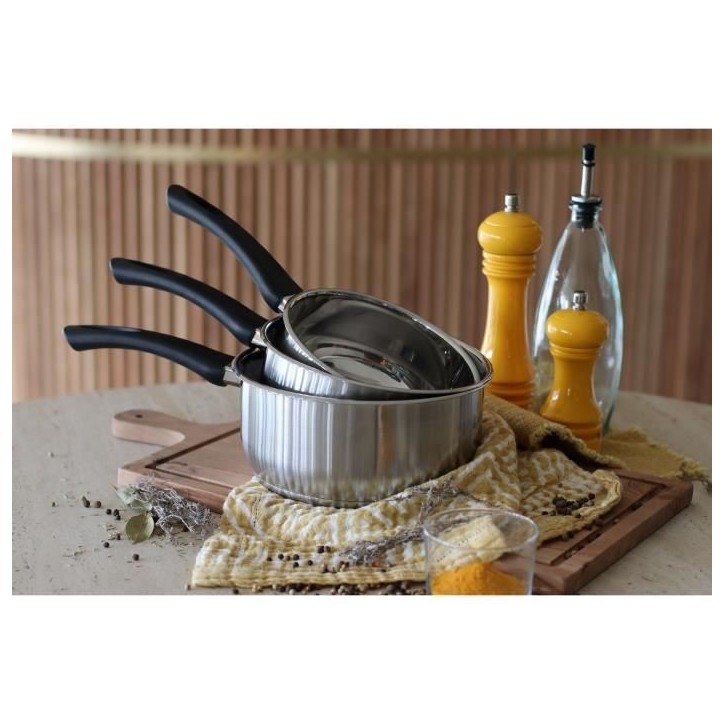 Casserole - MENASTYL - 6020241 - En acier inoxydable - 16 cm - Tous feux dont induction