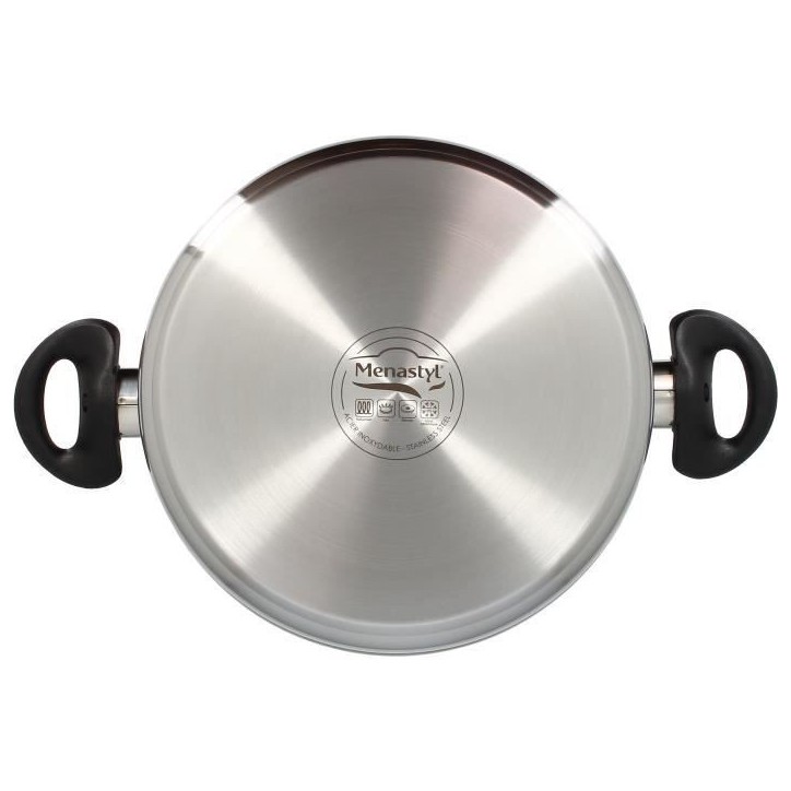 Faitout - MENASTYL - 6020256 - En acier inoxydable - 24 cm - Tous feux dont induction Faitout - MENASTYL - 6020256 - En acier inoxydable - 24 cm - Tous feux dont induction