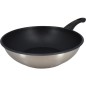 Wok - MENASTYL - 6020252 - En acier inoxydable - 28 cm - Tous feux dont induction