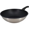 Wok - MENASTYL - 6020252 - En acier inoxydable - 28 cm - Tous feux don