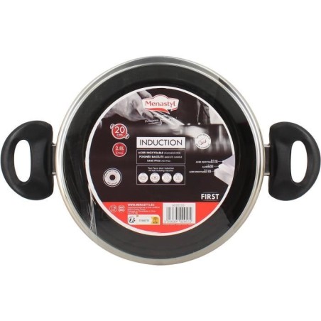Faitout - MENASTYL - 6020255 - En acier inoxydable - 20 cm - Tous feux dont induction