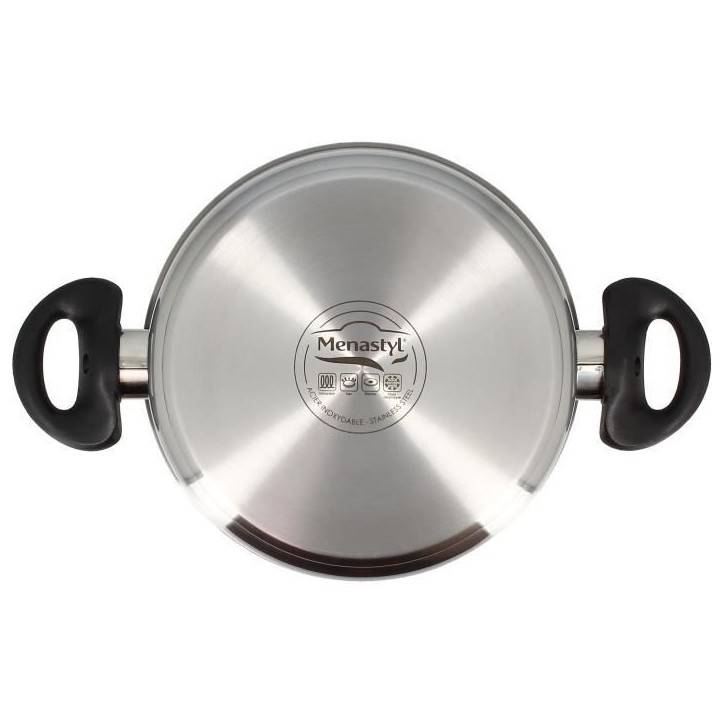 Faitout - MENASTYL - 6020255 - En acier inoxydable - 20 cm - Tous feux dont induction Faitout - MENASTYL - 6020255 - En acier inoxydable - 20 cm - Tous feux dont induction
