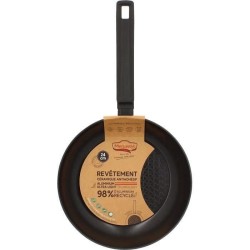 Poele - MENASTYL - 6020636 - En aluminium forgé - 24 cm - Noir - Tous