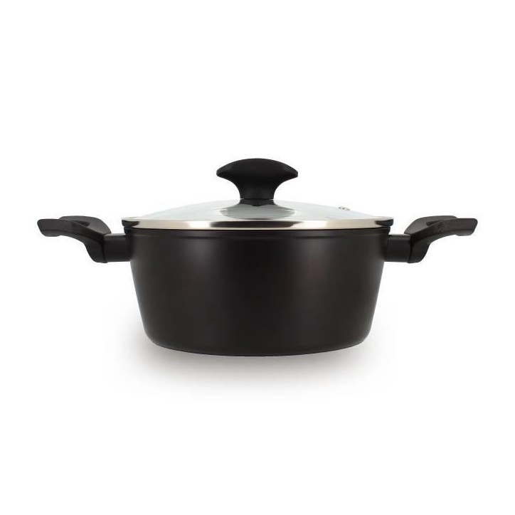Faitout - MENASTYL - 6020646 - En alumimium forgé - 20 cm - Noir - Tous feux dont induction Faitout - MENASTYL - 6020646 - En alumimium forgé - 20 cm - Noir - Tous feux dont induction