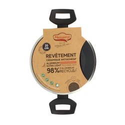 Faitout - MENASTYL - 6020646 - En alumimium forgé - 20 cm - Noir - To