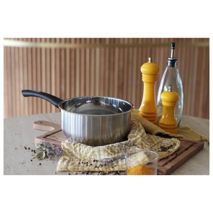 Casserole - MENASTYL - 6020242 - En acier inoxydable - 18 cm - Tous feux dont induction Casserole - MENASTYL - 6020242 - En acier inoxydable - 18 cm - Tous feux dont induction