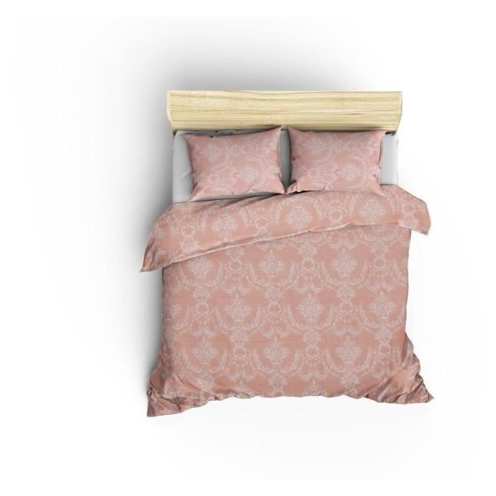 Parure de lit - 1 housse de couette 220 x 240 cm + 2 taies d'oreiller 60 x 60 cm - 65% coton, 35% polyester - Poudre Parure de lit - 1 housse de couette 220 x 240 cm + 2 taies d'oreiller 60 x 60 cm - 65% coton, 35% polyester - Poudre