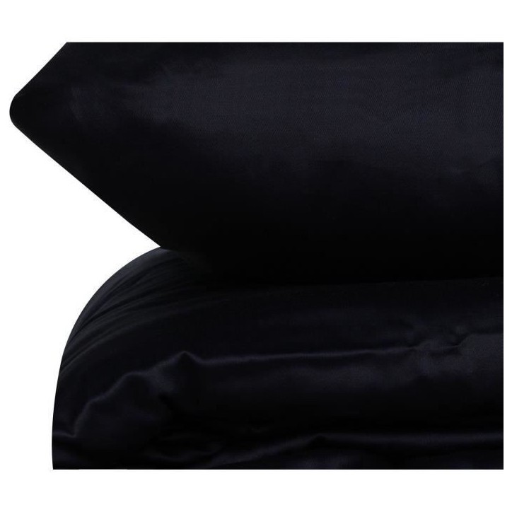 Parure de lit - 1 housse de couette 220 x 240 cm + 2 taies d'oreiller 60 x 60 cm - Satiné 100% coton - Bleu Parure de lit - 1 housse de couette 220 x 240 cm + 2 taies d'oreiller 60 x 60 cm - Satiné 100% coton - Bleu