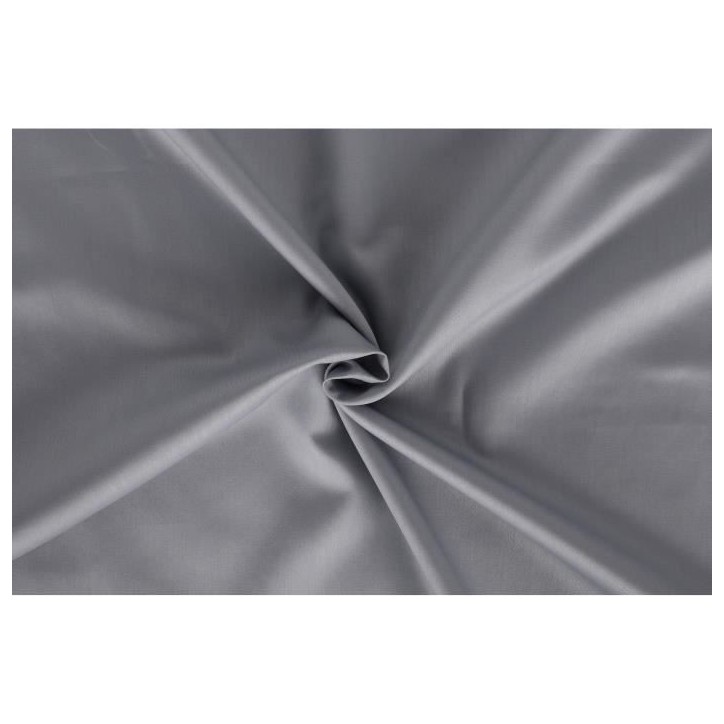 Parure de lit - 1 housse de couette 220 x 240 cm + 2 taies d'oreiller 60 x 60 cm - Satiné 100% coton - Gris Parure de lit - 1 housse de couette 220 x 240 cm + 2 taies d'oreiller 60 x 60 cm - Satiné 100% coton - Gris